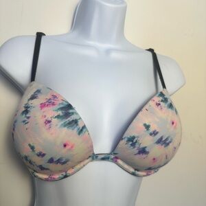 PINK VS Wear Everywhere Super Push-up Colorful Print Women's Bra 34/C